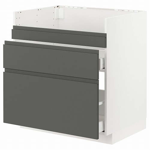 [IKEA/イケア/通信販売]METOD メトード / MAXIMERA マキシメーラ 軍事基地収納家具 ハーヴセン シンク用/引出前部3/抽き出し2, 白いこと/ヴォックストルプ うす暗い薄墨色[9](a)(09310282)
