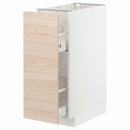[IKEA/イケア/通販]METOD メトード ベースキャビネット/引き出し式収納アクセサリー, ホワイト/アスケルスンド ライトアッシュ調[3](a)(19338351)｜WEBYセレクション　店