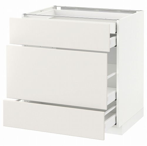 [IKEA/イケア/通販]METOD メトード ベースキャビネット 引き出し前部3/引き出し4, ホワイト マキシメーラ/ヴェッディンゲ ホワイト[9](a)(29076481)｜WEBYセレクション　店