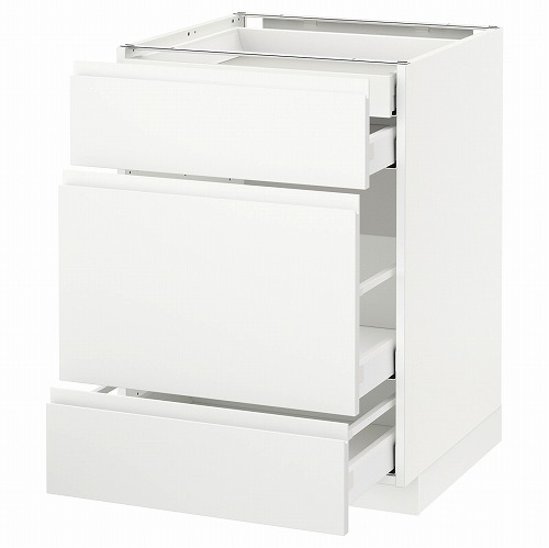 [IKEA/イケア/通信販売]METOD メトード 軍事基地収納家具 抽き出し向こう正面3/抽き出し4, 白いこと マキシメーラ/ヴォックストルプ つや消し白いこと[9](a)(19121969)