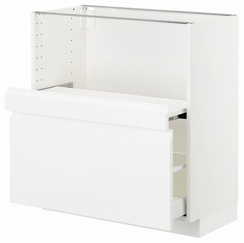 [IKEA/イケア/通販]METOD メトード ベースキャビネット 引き出し式シェルフ/引き出し付き, ホワイト マキシメーラ/ヴォックストルプ ハイグロス/ホワイト【北欧・ラック】[5](a)(19274976)