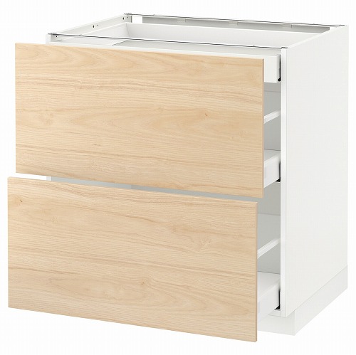 [IKEA/イケア/通信販売]METOD メトード 軍事基地収納家具 抽き出し向こう正面2/抽き出し3, 白いこと マキシメーラ/アスケルスンド ライトアッシュ調[7](a)(39216768)