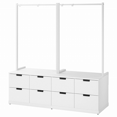 [IKEA/イケア/通信販売]NORDLI ノールドリ 洋服箪笥（抽き出し×8）, 白いこと[7](a)(29295209)