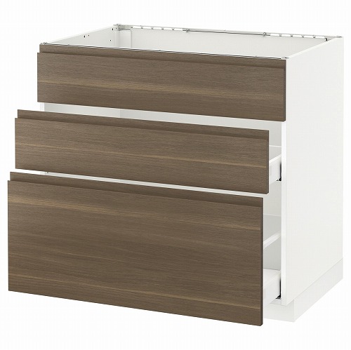 [IKEA/イケア/通信販売]METOD メトード 軍事基地収納家具 シンク用+抽き出し向こう正面3/抽き出し2, 白いこと マキシメーラ/ヴォックストルプ ウォール中毒者[7](a)(39158424)