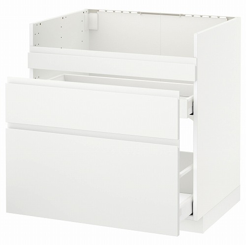 [IKEA/イケア/通信販売]METOD メトード 軍事基地収納家具 ハーヴセン シンク用/引出前部3/抽き出し2, 白いこと マキシメーラ/ヴォックストルプ つや消し白いこと[9](a)(49295963)