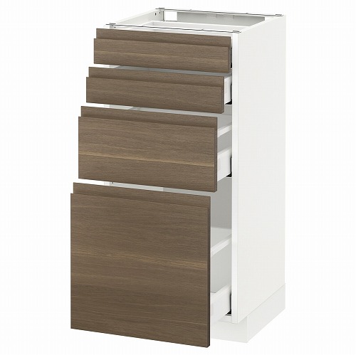 [IKEA/イケア/通販]METOD メトード ベースキャビネット 引き出し前部4/引き出し4, ホワイト マキシメーラ/ヴォックストルプ ウォールナット[8](a)(49158541) 38,870円