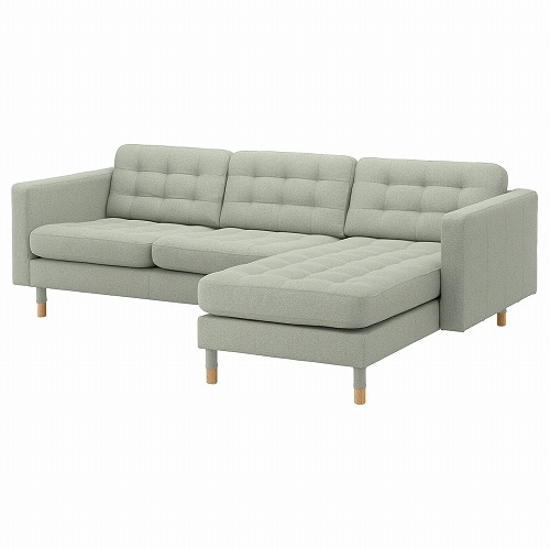 [IKEA/イケア/通販]LANDSKRONA ランズクローナ 3人掛けソファ, 寝椅子付き/グンナレド ライトグリーン/ウッド[4](a)(49272688)
