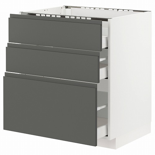 [IKEA/イケア/通信販売]METOD メトード / MAXIMERA マキシメーラ 軍事基地収納家具 コンロ用/抽き出し向こう正面3/抽き出し3, 白いこと/ヴォックストルプ まっ黒い薄墨色[8](a)(39310638) インテリア・寝具・収納-食器棚・キッチンボード