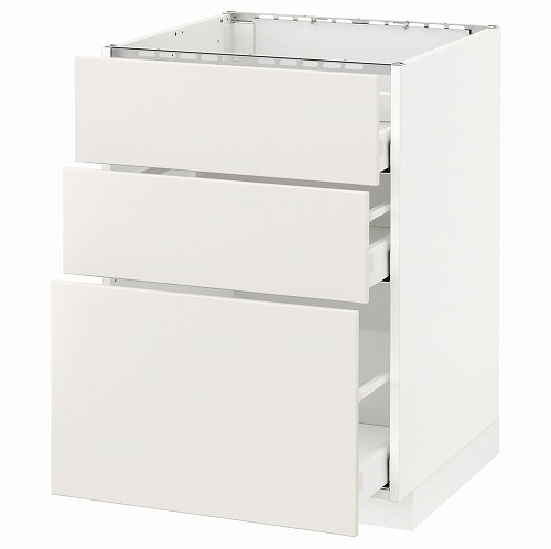 [IKEA/イケア/通販]METOD メトード ベースキャビネット コンロ用/引き出し前部3/引き出し3, ホワイト マキシメーラ/ヴェッディンゲ ホワイト[8](a)(59076502)