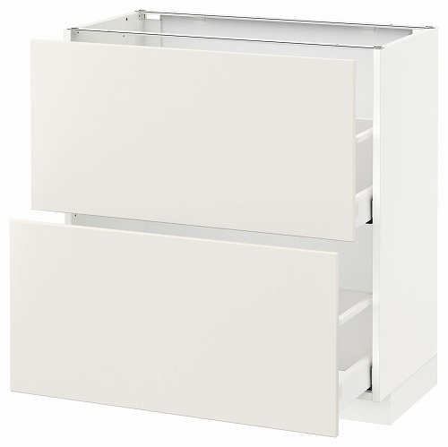 [IKEA/イケア/通販]METOD メトード ベースキャビネット 引き出し2段付き, ホワイト マキシメーラ/ヴェッディンゲ ホワイト[5](a)(59076540)