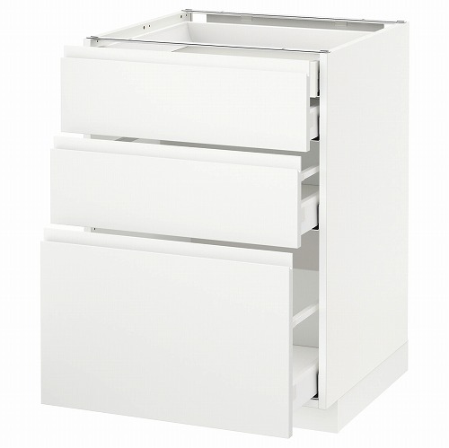 [IKEA/イケア/通信販売]METOD メトード 軍事基地収納家具 抽き出し向こう正面3/抽き出し4, 白いこと マキシメーラ/ヴォックストルプ つや消し白いこと[9](a)(59120675)