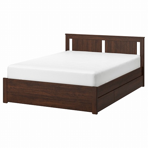 [IKEA/イケア/通販]SONGESAND ソンゲサンド ベッドフレーム 収納ボックス4個付き, ブラウン/ルーローイ[7](a)(59241173)