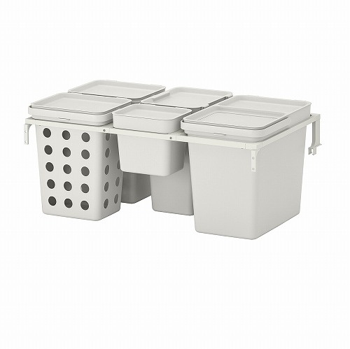 [IKEA/イケア/通販]HALLBAR ホルバル ゴミ分別ソリューション, METOD/メトード キッチン引き出し用 通気孔付き/ライトグレー[11](a)(49308927)