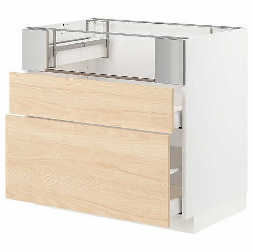 [IKEA/イケア/通信販売]METOD メトード / MAXIMERA マキシメーラ 軍事基地収納家具 コンロ/フィッシュグリル/抽き出し2用, 白いこと/アスケルスンド ライトアッシュ調[8](a)(69331823)