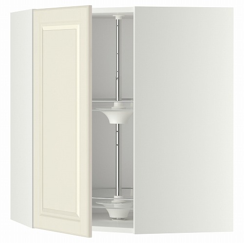 [IKEA/イケア/通販]METOD メトード コーナーウォールキャビネット 回転式収納付き, ホワイト/ボードビーン オフホワイト[3](a)(69119803)