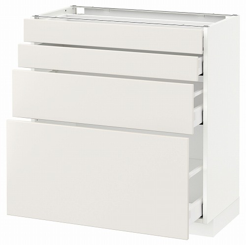 [IKEA/イケア/通販]METOD メトード ベースキャビネット 引き出し前部4/引き出し4, ホワイト マキシメーラ/ヴェッディンゲ ホワイト[8](a)(69076549)