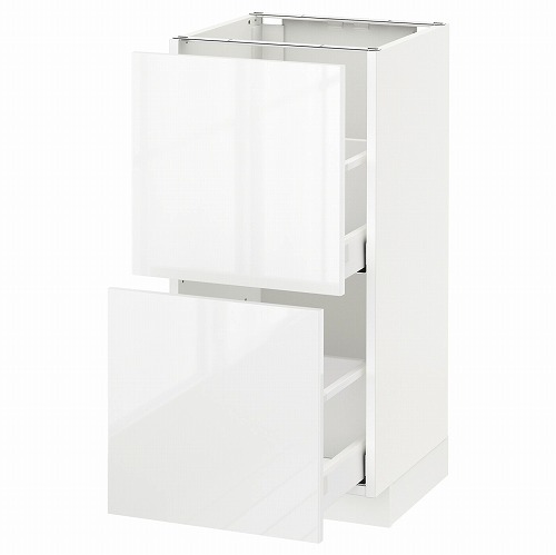 [IKEA/イケア/通販]METOD メトード ベースキャビネット 引き出し2段付き, ホワイト マキシメーラ/リンガフルト ホワイト[5](a)(69086336)