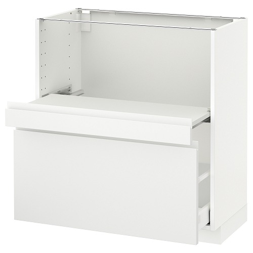 [IKEA/イケア/通販]METOD メトード ベースキャビネット 引き出し式シェルフ/引き出し付き, ホワイト マキシメーラ/ヴォックストルプ マットホワイト【北欧・ラック】[5](a)(69122018)