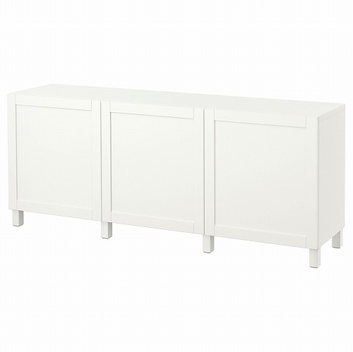 IKEA  イケア　ベストー BESTÅ ベストー テレビ台 扉付き, ホワイト/ラップヴィーケン