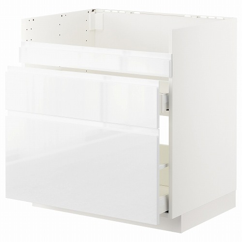 [IKEA/イケア/通信販売]METOD メトード 軍事基地収納家具 ハーヴセン シンク用/引出前部3/抽き出し2, 白いこと マキシメーラ/ヴォックストルプ ご機嫌グロス/白いこと[9](a)(69295957)