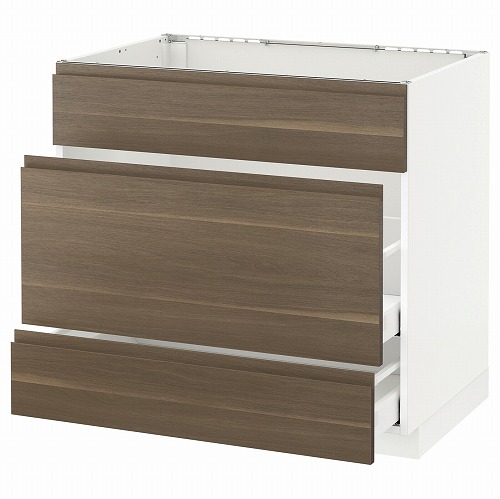 [IKEA/イケア/通信販売]METOD メトード 軍事基地収納家具 シンク用+抽き出し向こう正面3/抽き出し2, 白いこと マキシメーラ/ヴォックストルプ ウォール中毒者[7](a)(69158427)