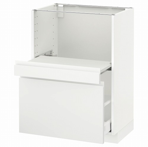 [IKEA/イケア/通販]METOD メトード ベースキャビネット 引き出し式シェルフ/引き出し付き, ホワイト マキシメーラ/ヴォックストルプ マットホワイト【北欧・ラック】[5](a)(89122017)
