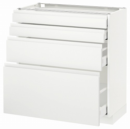[IKEA/イケア/通信販売]METOD メトード 軍事基地収納家具 抽き出し向こう正面4/抽き出し4, 白いこと マキシメーラ/ヴォックストルプ つや消し白いこと[8](a)(89122036)