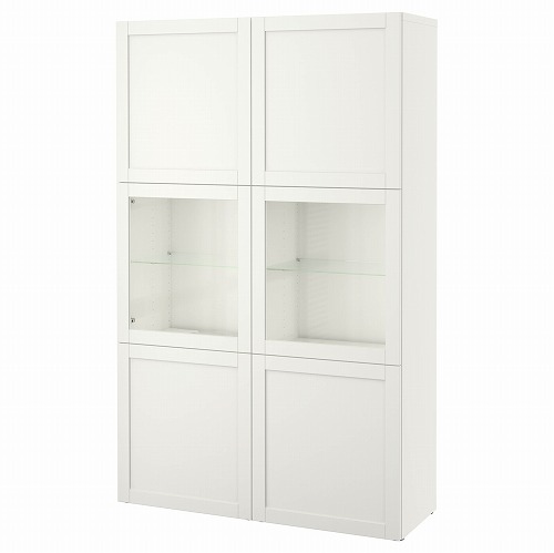 [IKEA/イケア/通信販売]BESTA ベストー 納めるズボン下 硝子扉付き添い人, 白いこと ハンヴィーケン/シンドヴィーク ホワイトクリアガラス[24](a)(99059440)