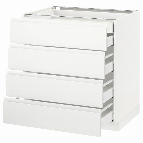 [IKEA/イケア/通販]METOD メトード ベースキャビネット 引き出し前部4/引き出し低2/引き出し中3, ホワイト マキシメーラ/ヴォックストルプ マットホワイト[11](a)(99120683)｜WEBYセレクション　店
