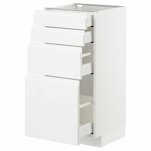 [IKEA/イケア/通販]METOD メトード ベースキャビネット 引き出し前部4/引き出し4, ホワイト マキシメーラ/ヴォックストルプ ハイグロス/ホワイト[8](a)(89274992)