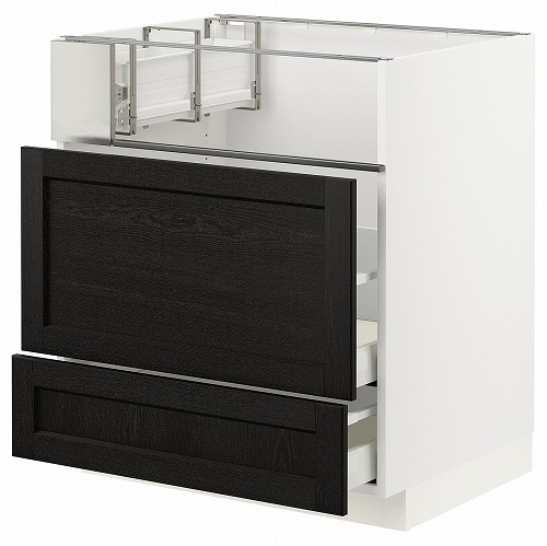 [IKEA/イケア/通信販売]METOD メトード / MAXIMERA マキシメーラ 軍事基地収納家具 コンロ/フィッシュグリル/抽き出し2用, 白いこと/レルヒッタン ブラックステイン[7](a)(89331841)