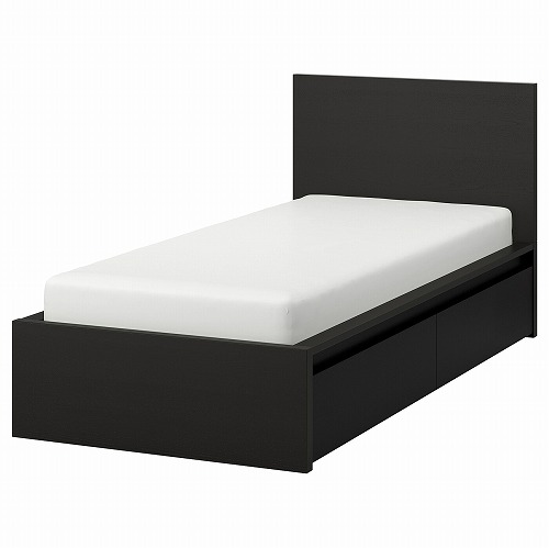 【IKEA】MANDAL マンダール ベッドフレーム ダブル 引き出し付き MANDAL マンダール ベッドフレーム 収納付き, バーチ, ホワイト