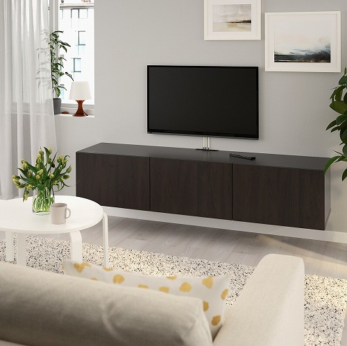 IKEA/イケア/通販]BESTA ベストー テレビ台 扉付き, ブラックブラウン 