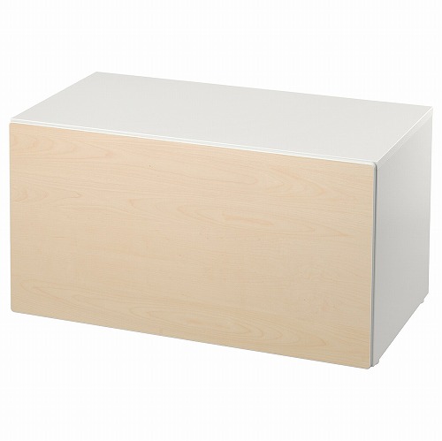 [IKEA/イケア/通販]SMASTAD スモースタード ベンチ おもちゃ収納付き, ホワイト/バーチ[EF](a)(89389163)