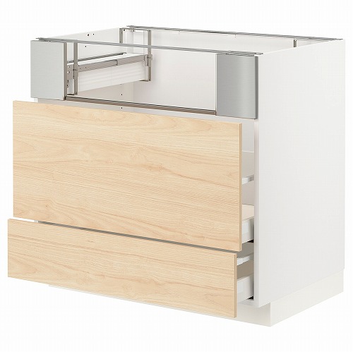 [IKEA/イケア/通信販売]METOD メトード / MAXIMERA マキシメーラ 軍事基地収納家具 コンロ/フィッシュグリル/抽き出し2用, 白いこと/アスケルスンド ライトアッシュ調[8](a)(99331826)