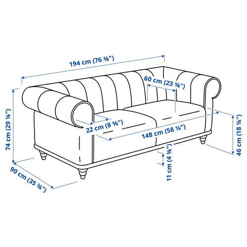 IKEA/イケア/通販]VISKAFORS ヴィスカフォルス 2人掛けソファ, レイデ