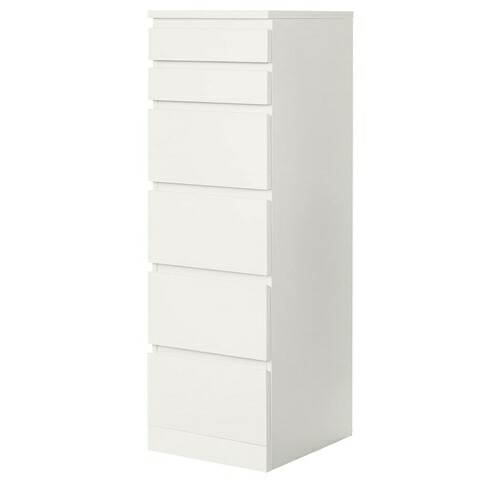 [IKEA/イケア/通販]MALM マルム チェスト（引き出し×6）, ホワイト/ミラーガラス[HG](d)(80354667)
