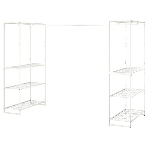 [IKEA/イケア/通販]JOSTEIN ヨースタイン シェルフユニット ハンガーレール付き, 室内/屋外用/ワイヤー ホワイト【北欧・ラック】[13](a)(09437281)