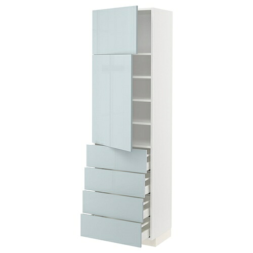 [IKEA/イケア/通信販売]METOD メトード / MAXIMERA マキシメーラ ご機嫌押し入れ 扉2枚/棚板/抽き出し4個付き添い人, 白いこと/カッラルプ ライトグレーブルー[15](a)(39479279)