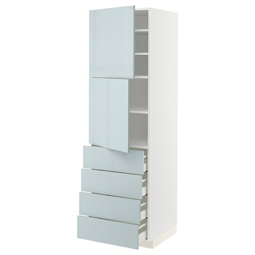 [IKEA/イケア/通信販売]METOD メトード / MAXIMERA マキシメーラ 御機嫌押し込み 棚板/抽き出し4個/扉2枚付き添い人, 白いこと/カッラルプ ライトグレーブルー[15](a)(19479510)