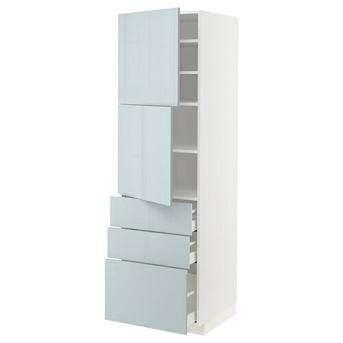 [IKEA/イケア/通信販売]METOD メトード / MAXIMERA マキシメーラ 御機嫌押し込み 扉2枚＋引き出し3個付き添い人, 白いこと/カッラルプ ライトグレーブルー[13](a)(69478891)