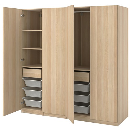 [IKEA/イケア/通信販売]PAX パックス / FORSAND フォルサンド ワードローブコンビネーション, ホワイトステインオーク調[27](a)(09418720)
