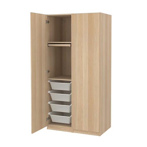 [IKEA/イケア/通信販売]PAX パックス / FORSAND フォルサンド ワードローブコンビネーション, ホワイトステインオーク調[26](a)(99420460)
