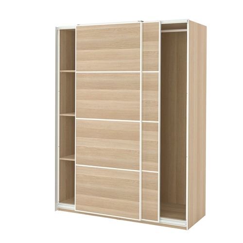 [IKEA/イケア/通信販売]PAX パックス / MEHAMN メーハムン 単語衣裳, 両面遣りくち ホワイトステインオーク調[9](a)(09429790)