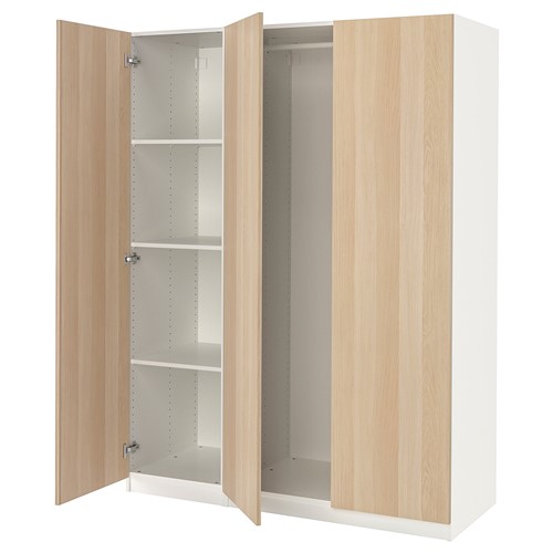 [IKEA/イケア/通信販売]PAX パックス / FORSAND フォルサンド ワードローブコンビネーション, 白いこと/ホワイトステインオーク調[12](a)(79478112)