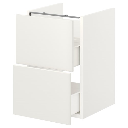 [IKEA/イケア/通信販売]ENHET エーンヘート 軍事基地収納家具 洗面台用 抽き出し2個付き添い人, 白いこと[DC](a)(49411528)