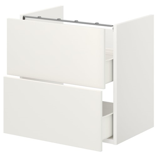 [IKEA/イケア/通販]ENHET エーンヘート ベースキャビネット 洗面台用 引き出し2個付き, ホワイト[DD](a)(09411530)｜WEBYセレクション　店