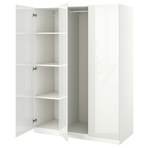 [IKEA/イケア/通信販売]PAX パックス / FARDAL ファルダル ワードローブコンビネーション, 白いこと/ご機嫌グロス 白いこと[12](a)(79429744)