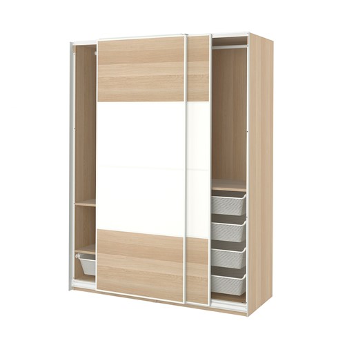 [IKEA/イケア/通信販売]PAX パックス / MEHAMN メーハムン 単語衣装, 両面遣りかた ホワイトステインオーク調/白いこと[20](a)(19433225)