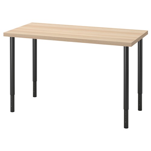 [IKEA/イケア/通信販売]LAGKAPTEN ラグカプテン / OLOV オーロヴ 事務机, ホワイトステインオーク調/黒いこと[5](a)(59416907)
